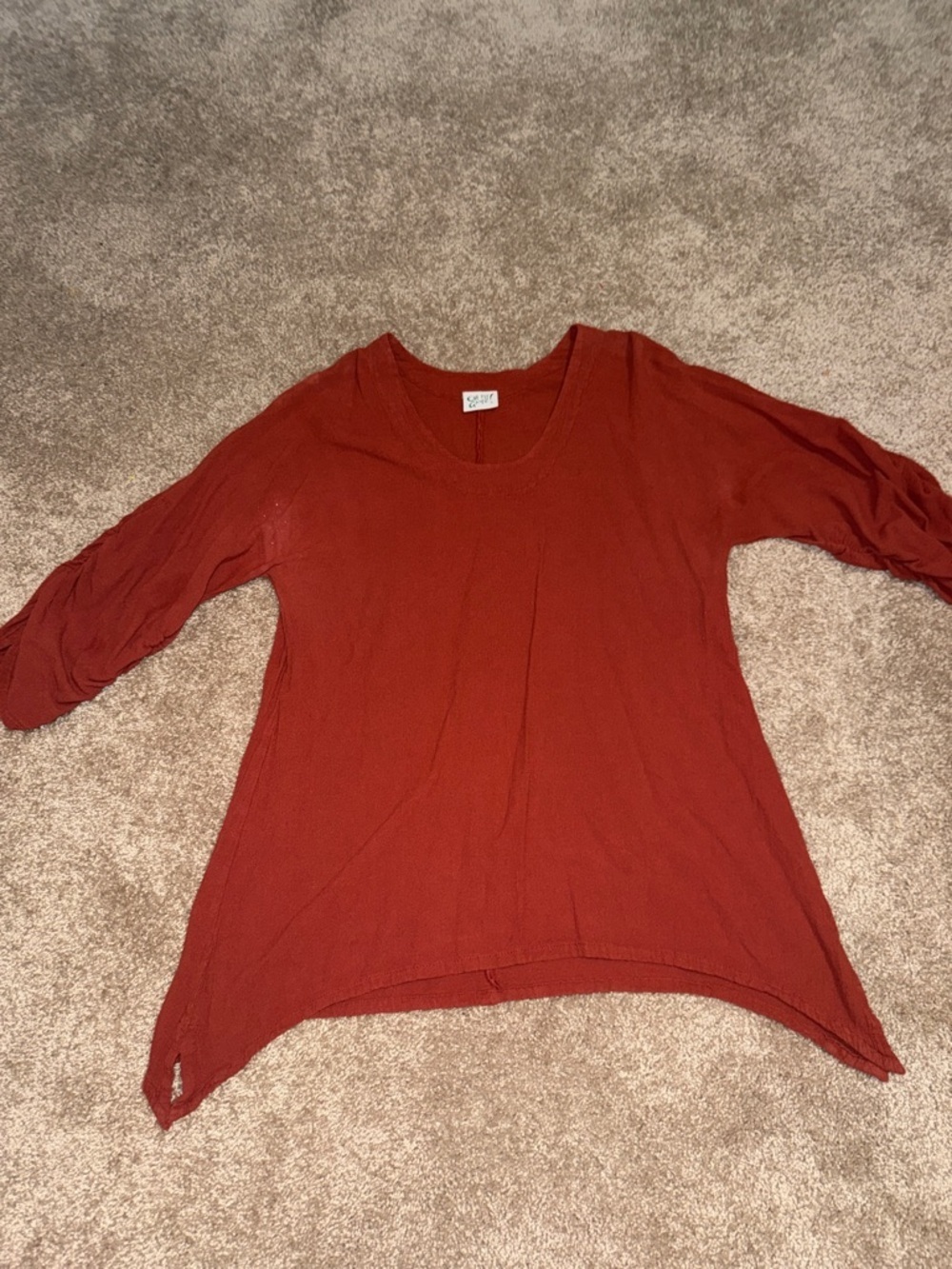Oh My Gauze! 100% cotton Rust Scoop Neck Gauze Top Size 1. A
